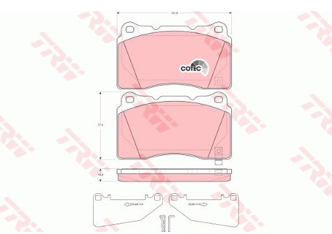 TRW Zestaw klocków hamulcowych, hamulce tarczowe GDB3349