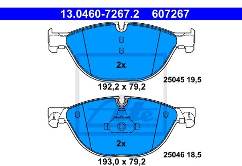 ATE Klocki hamulcowe - komplet 13.0460-7267.2