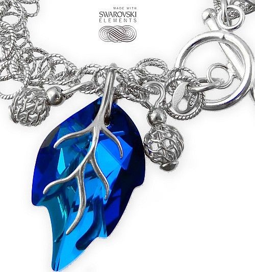 Swarovski Arande ozdobna bransoletka BLUE LEAF SREBRO 3940061752