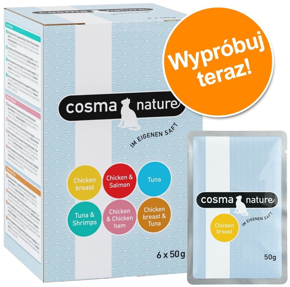 Cosma Mieszany pakiet próbny Nature saszetki 18 x 50 g| Dostawa GRATIS od 89 zł + BONUS do pierwszego zamówienia