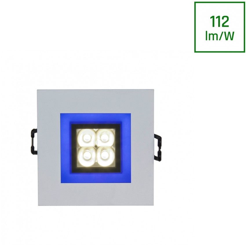 SpectrumLED Fiale 4led 4x1w 30st 230v Square Z Ramką Niebieską Cw Oczka Ledowe SLI021017CW_BLUE