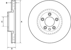 Delphi Tarcza hamulcowa BG9168C