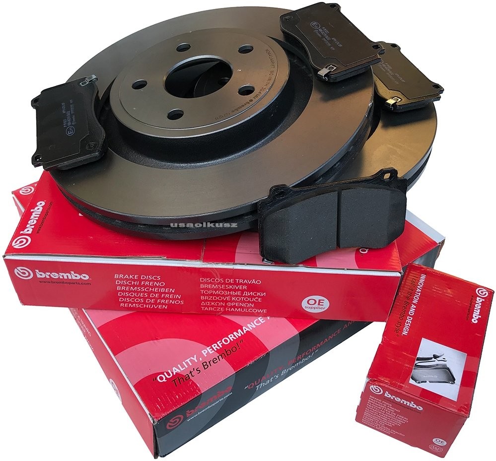 BREMBO Przednie klocki oraz tarcze hamulcowe Jeep Grand Cherokee SRT 6,1 V8 09.N212.11+P11023