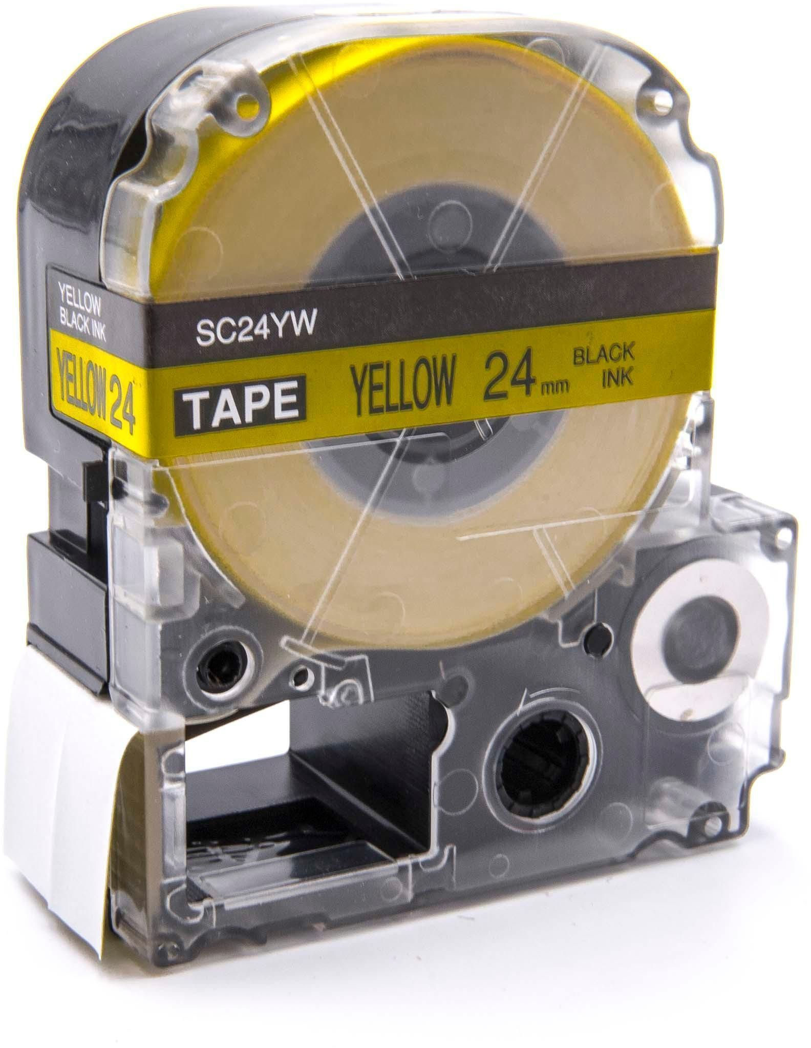 Epson LK-SC24YW, 24mm x 9m, czarny druk / żółty podkład, taśma zamiennik