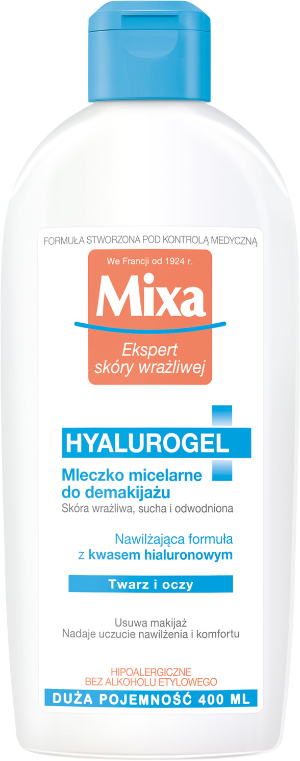 Mixa Hyalurogel mleczko micelarne do demakijażu twarzy, 400 ml