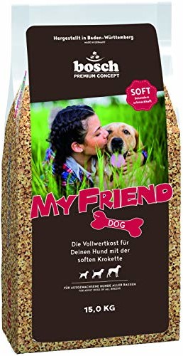 Bosch Petfood Tiernahrung Bosch Petfood My Friend Soft | Hundefutter für ausgewachsene Hunde aller Rassen | Vollwertkost mit softer Krokette | 15 kg