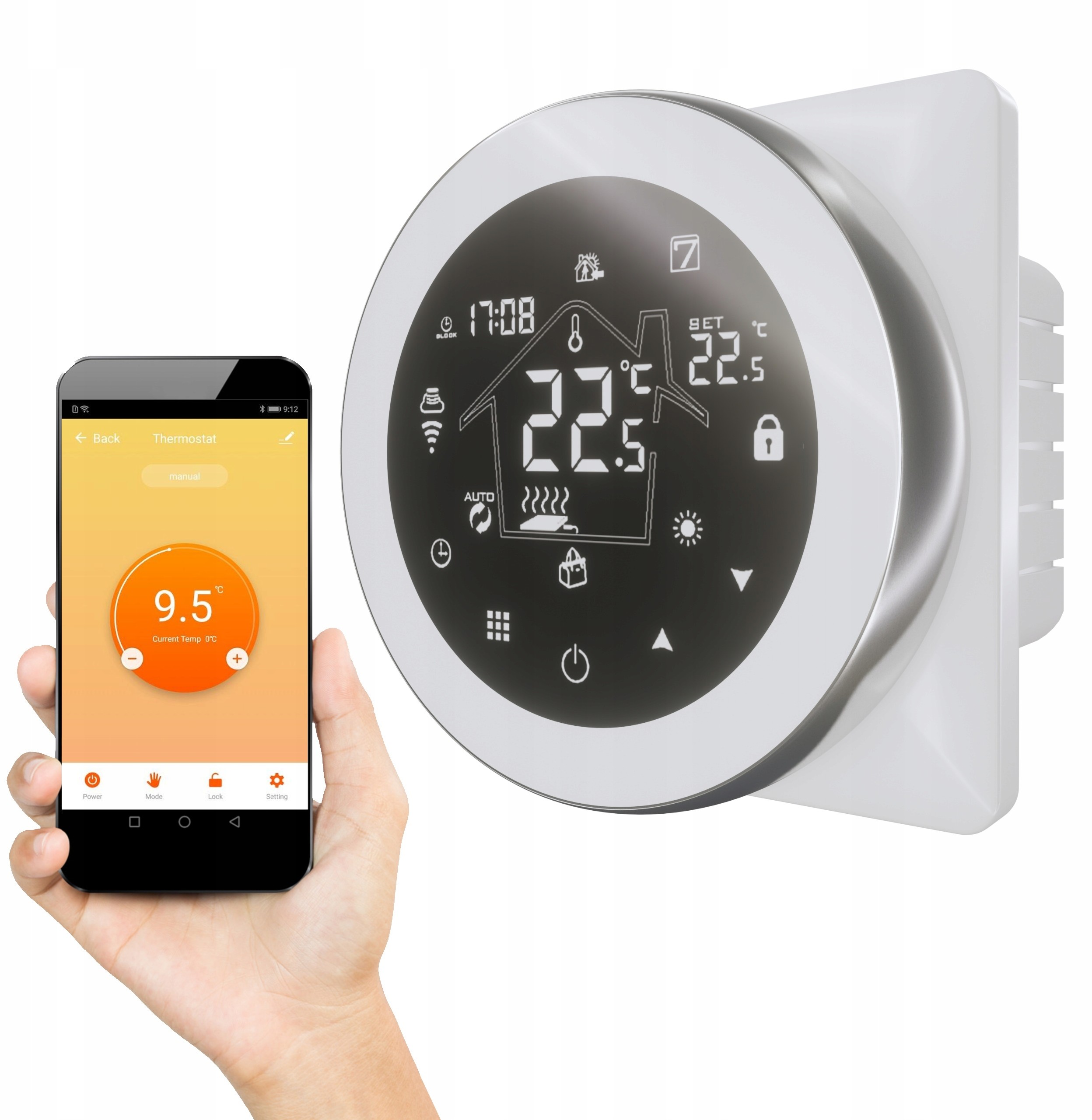 Dotykowy Termostat Sterownik Temperatury 16A Wifi