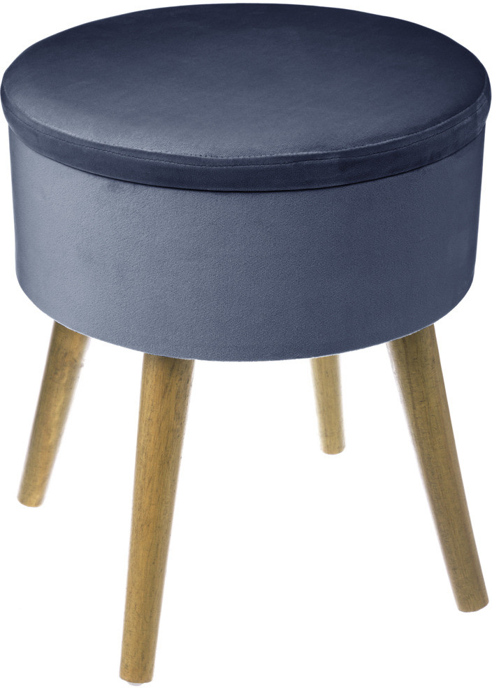 Atmosphera Créateur d'intérieur Atmosphera Créateur dintérieur Taboret tapicerowany z drewnianymi nóżkami stołek drewniany ze schowkiem stołek tapicerowany taboret do przedpokoju kolor turkusowy 140331A