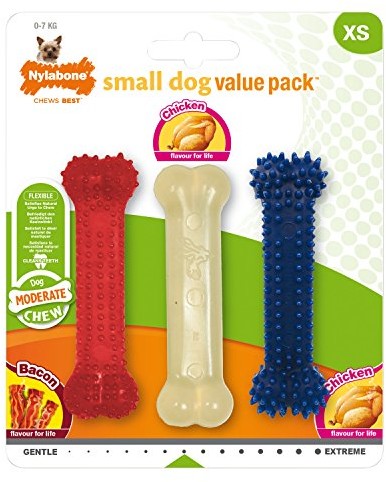Nylabone Po właściwym Bone gryzaki pies Value Pack, mały 983913EU