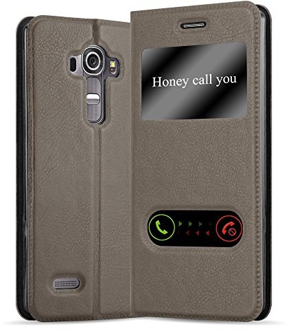 Cadorabo Etui do LG G4 firmy cadorabo  pokrowiec osłona z punktu widzenia (View), funkcja stojaka i zapięciem na magnes do okien Case Cover osłona etui torebka z klapką Book Style, LG G4 DE-113813