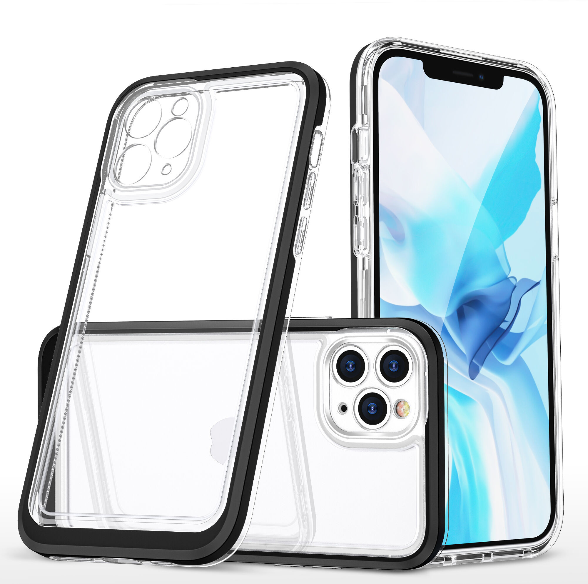 Hurtel Clear 3in1 etui do iPhone 11 Pro Max żelowy pokrowiec z ramką czarny