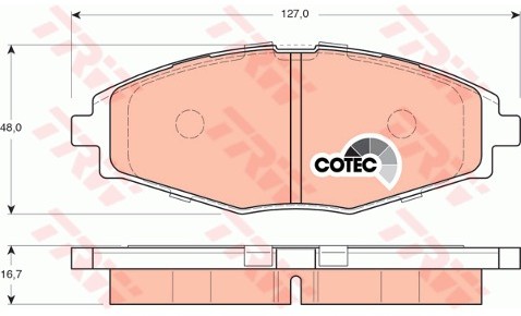 TRW Zestaw klocków hamulcowych, hamulce tarczowe GDB3195