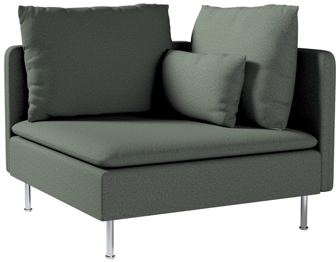 Dekoria pl pl Pokrowiec na sekcję narożną Söderhamn ciemno szara bukla 99 x 99 x 83 cm Teddy 1008-702-83