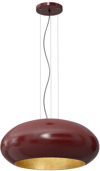 Luminex lampa wisząca Oval 1 E27 burgund/złota 70cm 1688