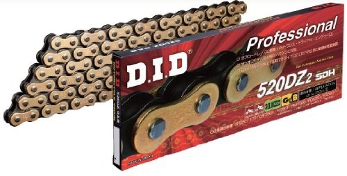 D.I.D Łańcuch DID 520 dz2, 116 ogniw (standard złota), otwarta z zamkiem Clip 520DZ2GBX116RB