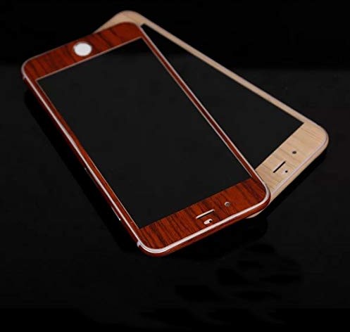Shot Case Shot Case Samoprzylepna naklejka do iPhone 8, efekt drewna, z przodu, z tyłu, ciemny dąb 210157