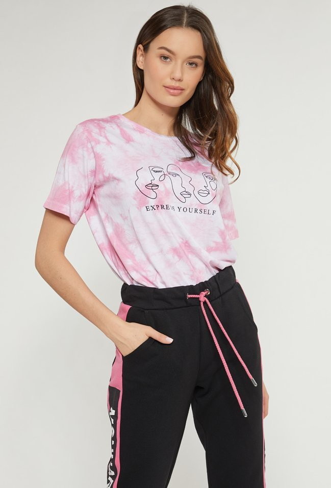 Monnari T-shirt damski z ciekawym nadrukiem -