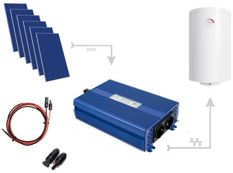 AZO DIGITAL Zestaw do grzania wody w bojlerach ECO Solar Boost 2500W MPPT 6xPV Mono