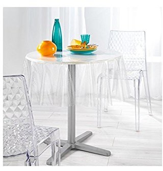 Decorline Decor Line obrus z cekinami, wykonana z PCW, przezroczystyxW kolorze srebrnym 1710464