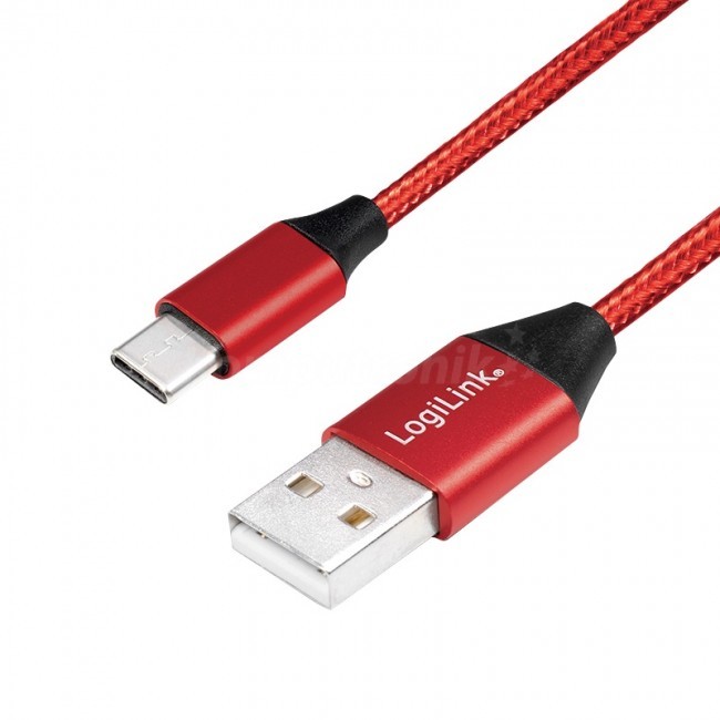 LogiLink USB-C 1.0m czerwony CU0148