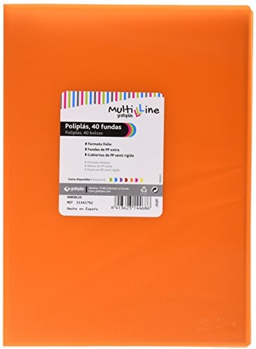 Grafoplas Teczka z grafo Plas 1441752  z 40 koszulek, Foolscap, okładki PP, pomarańczowy 1441752