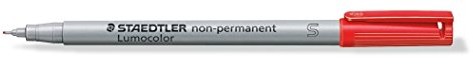 Staedtler 311 Lumocolor zestaw 10 cienkopisów uniwersalnych, końcówka S, średnica ok. 0.4 mm, niepermanentne, w opakowaniu kartonowym, czerwony 311-2