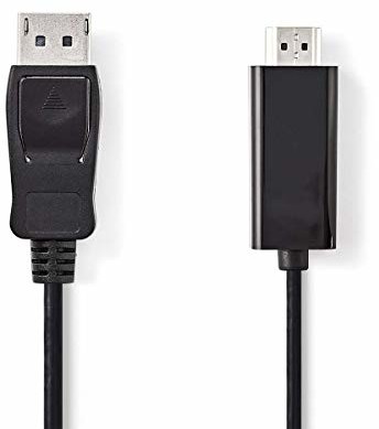 Nedis CCGP37100BK20 DisplayPort - kabel HDMITM / wtyczka DisplayPort - złącze HDMITM 2,0 m / czarny
