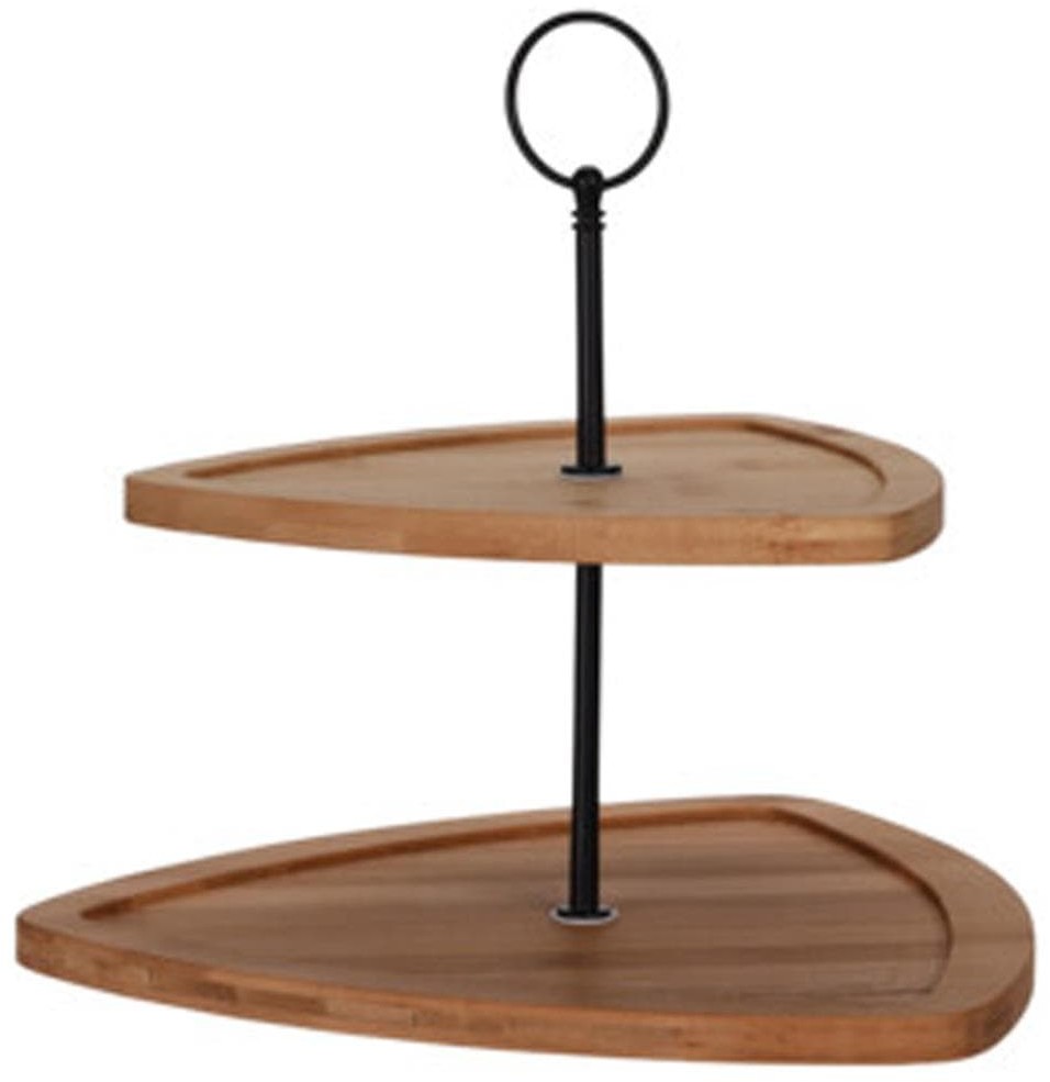 Bambusowa patera na ciasto trójkąt 23 cm