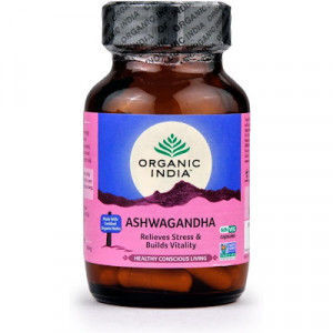 Organic india Ashwagandha Organic India 60 kaps x 400mg (Suplement diety)