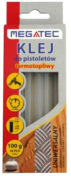 UNIWERSALNY Megatec Klej termotopliwy Megatec 100 g fi 7 5 mm MG119 100 G FI7