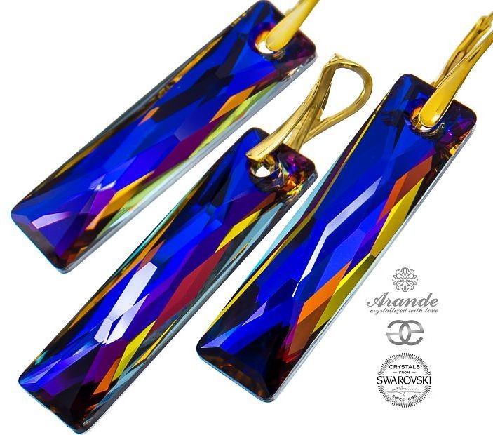 Arande SWAROVSKI piękne kolczyki wisiorek VOLCANO QUEEN GOLD ZŁOTE SREBRO 700898