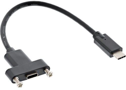 InLine 33441 G USB 3.1 adapter sieciowy, wtyczka do gniazda do montażu C C, 0,2 m Czarny 33441G