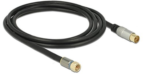 Delock Kabel F > gniazdo IEC RG-6/U quad shield 7,5 m Premium czarny 88964