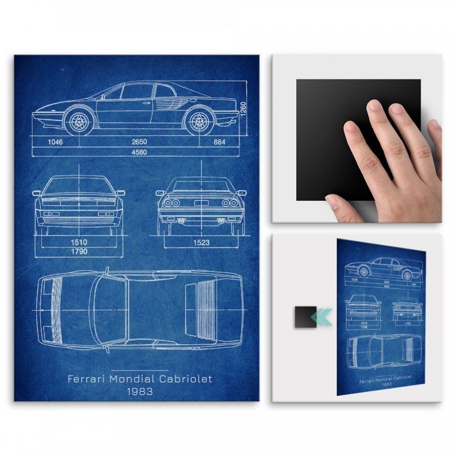 Pix4home Plakat metalowy Ferrari Mondial Cabriolet Projekt Cobalt L POS-L-03019