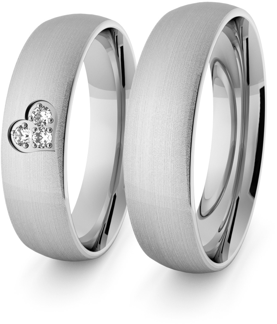 Eminence Obrączki srebrne klasyczne z sercem 5 mm - 74 Ag-classic-5-74