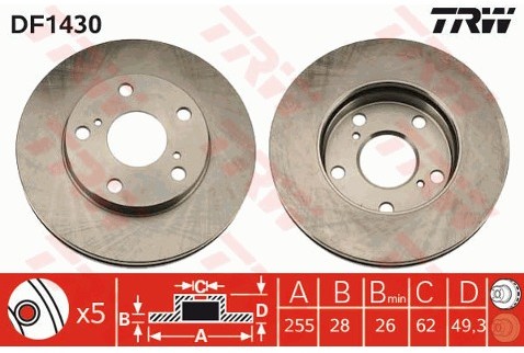 TRW Tarcza hamulcowa DF1430
