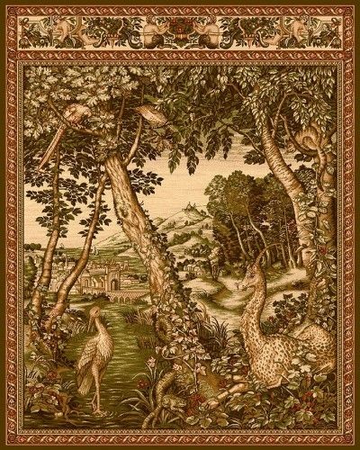 Agnella Brintons Dywan polski Agnus JEDNOROŻEC oliwka wełna 8041