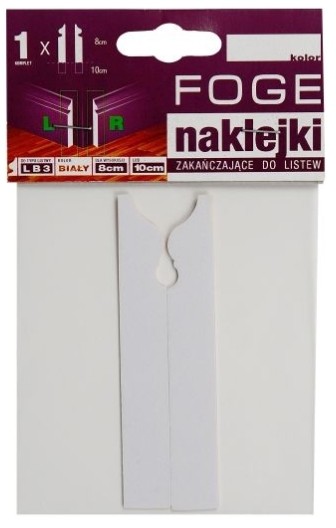 Naklejki zakończeniowe LB3 białe 2 szt.