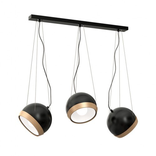 Milagro Oval lampa wisząca 3-punktowa czarna MLP5472 MLP5472