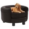 Vidaxl Sofa dla psa, brązowa, 48x48x32 cm, plusz i sztuczna skóra