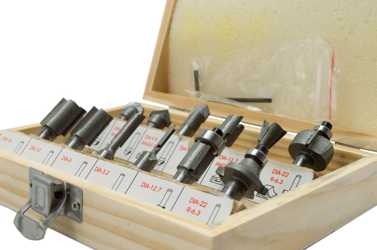 Zestaw Frezów Łożyskowanych Do Drewna Frezy 12el