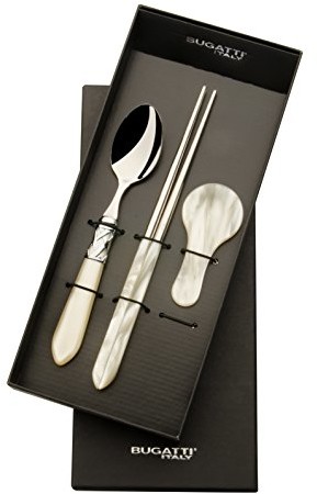 Bugatti alcam n4226/1 Aladdin ein Spiel pałeczki do perkusji (2 PCS), jedna łyżka i jeden monitora farb akrylowych/kość słoniowa ze stali nierdzewnej 30,5 x 14 x 3 cm ALCAM-N4226/1