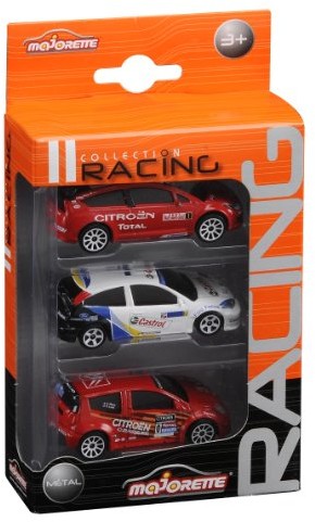 Majorette 212084020  Racing 3 Pieces Set, zestaw z trzema pojazdach, 5 cm