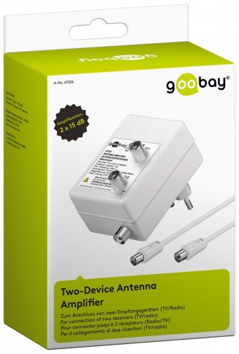 Wzmacniacz antenowy DVB-T/T2/C Goobay na 2 TV ANTWGOOBAY