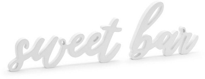 Partydeco Biały drewniany napis Sweet bar DN1-008 DN1-008