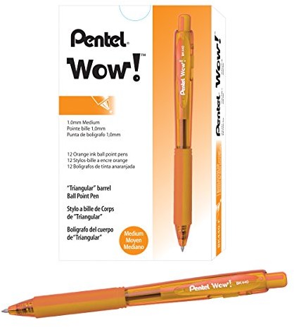 Pentel BK440 długopis ze strefą mechanizm druku i ergonomiczny uchwyt w kształcie trójkąta, opakowanie szt, pomarańczowy BK440-F