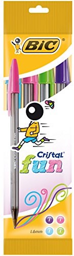 BIC ball point Pen Cristal Fun, worek na 0.6 MM, 4 sztuki, posortowane pod względem koloru 8957921