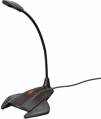 Trust Gaming GXT 239 Nepa mikrofon do gier komputerowych (mikrofon stojący z wtyczką 3,5 mm do Skype, Streaming, Twitch) czarny 23467