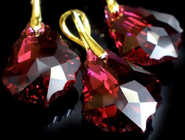 Arande SWAROVSKI komplet ZŁOTE SREBRO RUBY 22MM 1131607045