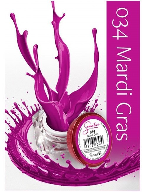Semilac UV Gel Color 034 Mardi Gras 5ml Żel UV do paznokci 5902533440290